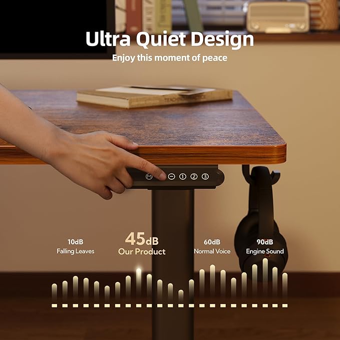 Seang Standing Desk with Adjustable Height, 55x24 Inch Electric Stand Up Desk - Image 6