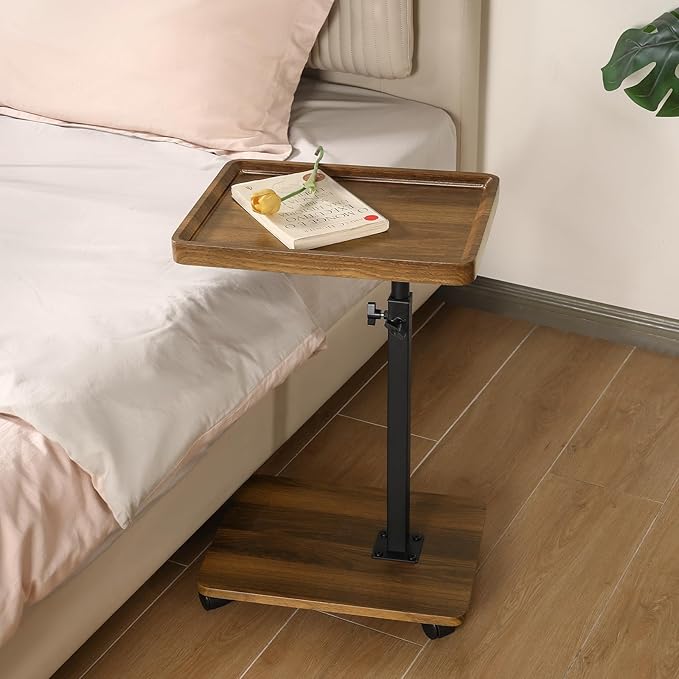 Adjustable Height Couch Tables That Slide Under Sofa, 360° Swivel Modern Tv - Image 9