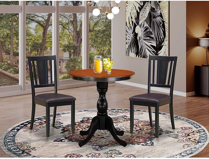 East West Furniture ESDL3-BCH-W 3 Piece Dinette Set - Image 2