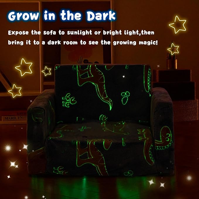 Toddler Chair Comfy, 2-in-1 Soft Toddler Couch Fold Out - Image 5
