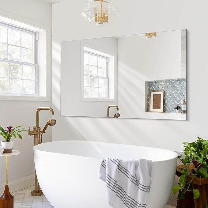Frameless Mirror, 30x48 inch Rectangle Bathroom Mirrors - Image 4