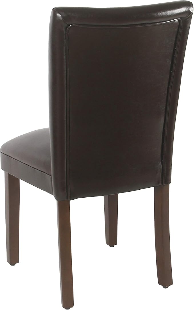 HomePop Parsons Upholstered Accent Dining Chair, Dark Brown Faux Leather - Image 6