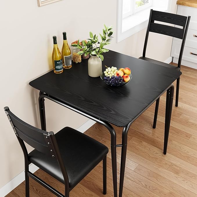 Dining Table Set for 2, Space-Saving Square 3-Piece Dinette - Image 7