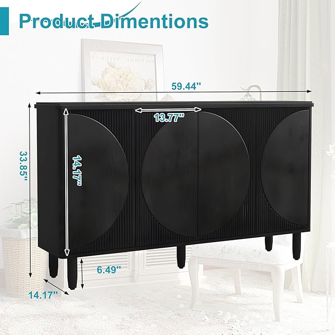 59.4" Sideboard Buffet Cabinet - Image 2