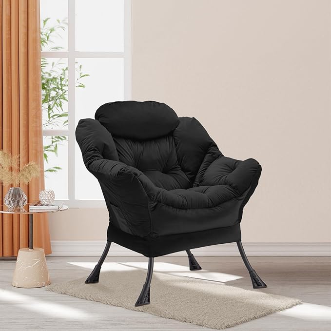 Lazy Chair Thick Padded, Comfy Velvet Accent Lounge Chair - Image 2