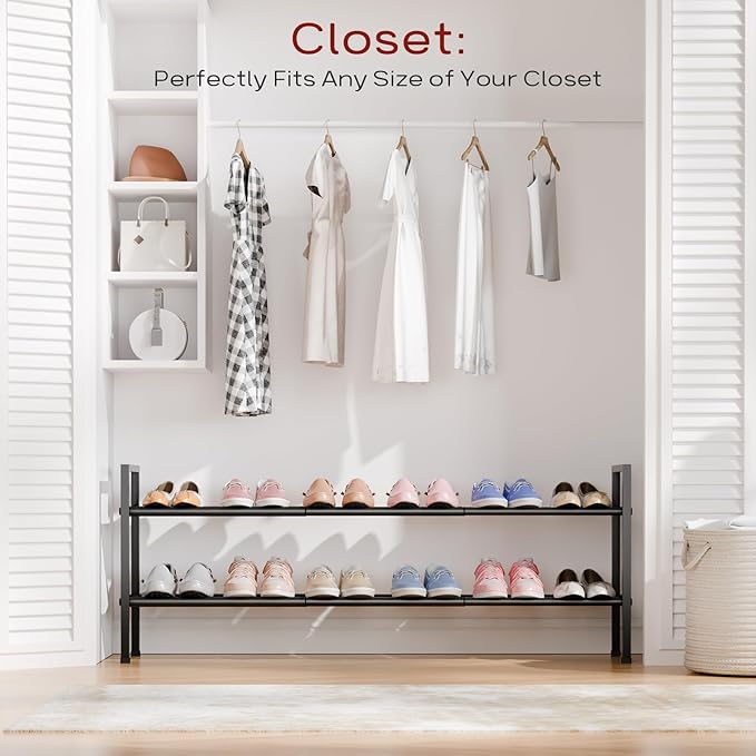 Bumusty 2-Tier Long Expandable Shoe Rack - Image 2
