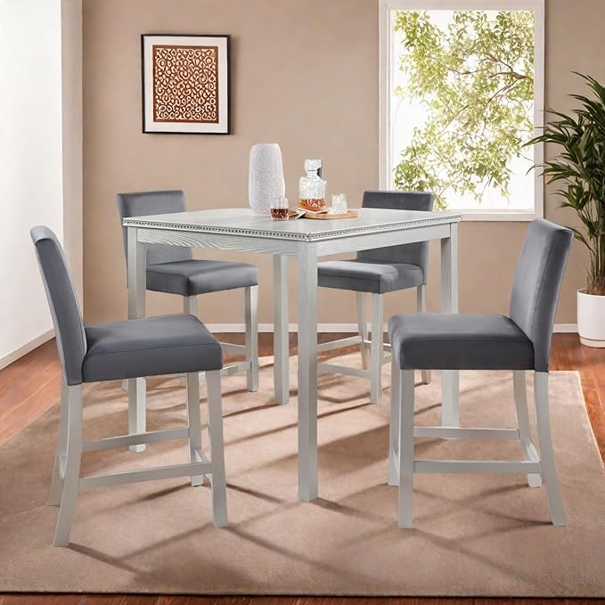 Dining Table Set for 4, 5-Piece Dining Room Table Set - Image 7