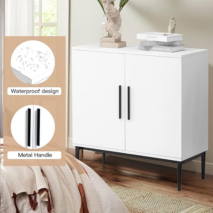 KFO Storage Cabinet with Doors, Modern Free Standing Cabinet, Sideboard with - Image 3