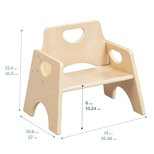 ECR4Kids Stackable Wooden Toddler Chair, Kids Furniture - Image 3