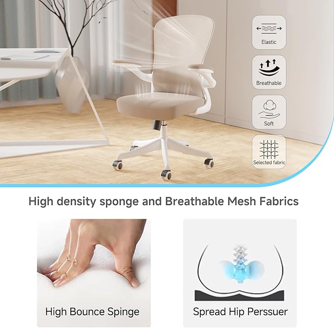 Ergonomic Office Chair with Adjustable Lumbar Support & Flip-Up Armrests - Image 5