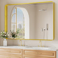 Koonmi Gold Wall Mirror for Bathroom, 36x55 Inch Matte Deep Framed Rounded by KOONMI