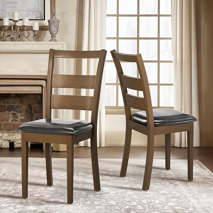 COLAMY Farmhouse Dining Chairs Set of 2, Upholstered Kitchen Chairs - Image 5