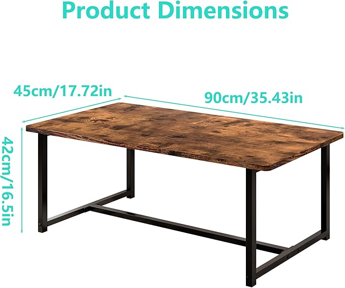 Coffee Table Living Room, Modern Center Table Rectangular, Industrial Furniture - Image 2