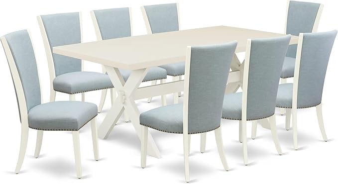 East West Furniture X027VE215-9 9 Piece Dining Room Table Set Includes a by EastWestFurniture