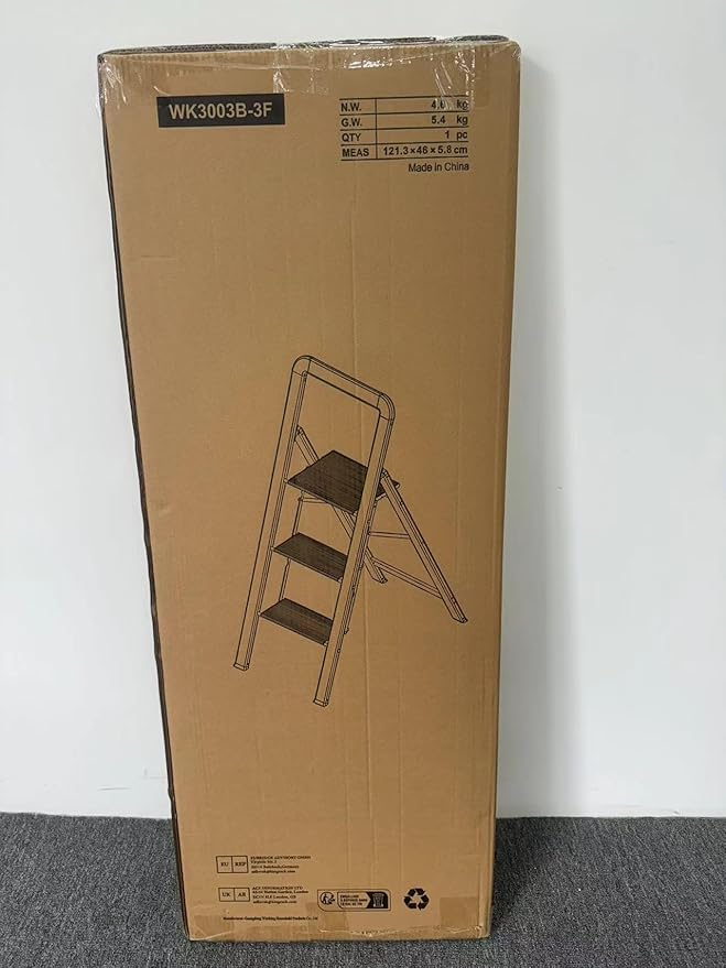 KINGRACK Aluminium 3 Step Ladder, Lightweight Step Stool - Image 10