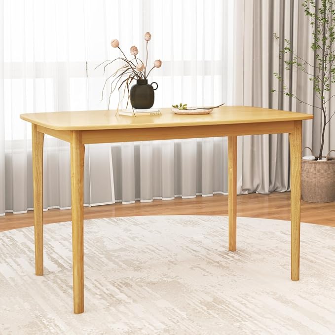 COSTWAY Dining Table, 48” Wooden Rectangular Kitchen Table - Image 2