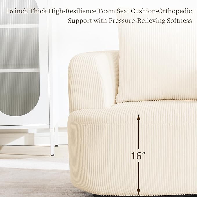 Furnimart 360° Swivel Barrel Accent Chair, Round Upholstered Comfy Lounge Chair - Image 5
