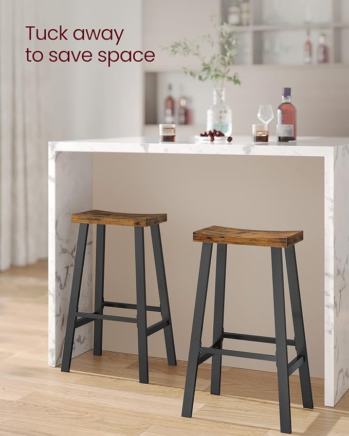 VASAGLE Set of 4 Bar Stools, Counter Height Chairs - Image 5