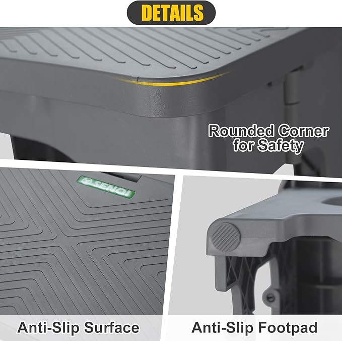 Folding 2-Step Stool for Adults Kids Non-Slip Collapsible Portable Step Stool - Image 4