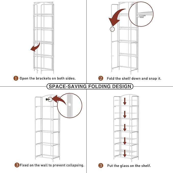 Crofy No Assembly Folding Bookshelf - Image 4