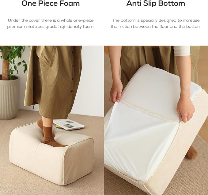 N&V Bean Bag Chair Single Seated Foam Sofa Armless Floor Sofa - Image 7
