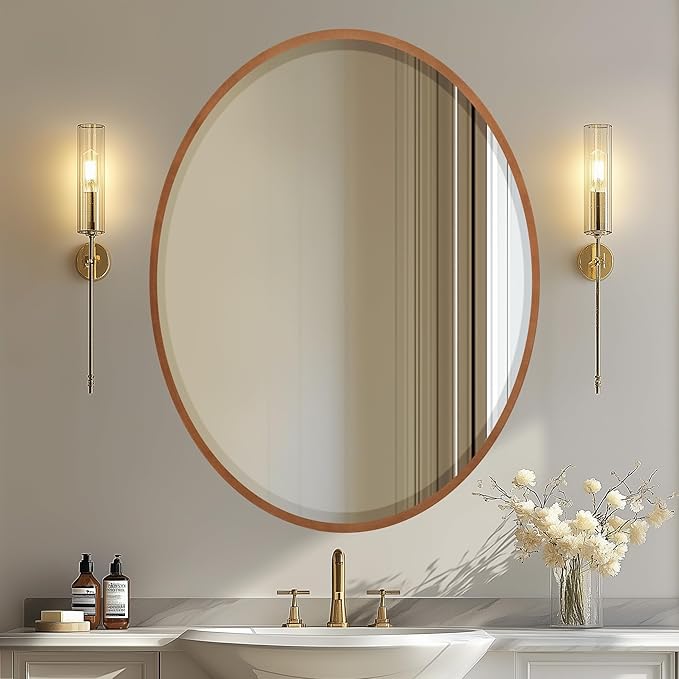 OVALCREST - Oval Wooden Beveled Wall Mirror by OVALCREST