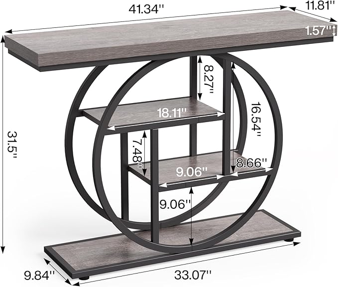 Little Tree Console Table, 4-Tier Entryway Table Behind Couch Table, 41.3-Inch - Image 2