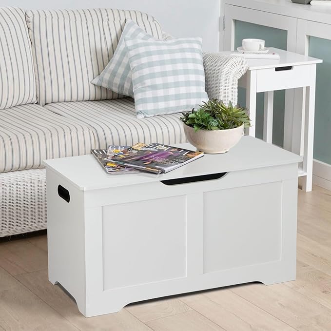 31.5" Storage Chest, Wooden Storage Bench, Lift Top Toy Chest - Image 7