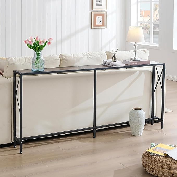 Console Table, 70” Narrow Sofa Table, Entryway Table, Industrial Sofa Table - Image 8