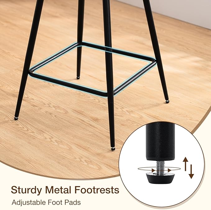 HOMMPA Swivel Bar Stools Set of 3 Counter Height Bar Stools Chiars 26'' Boucle - Image 5