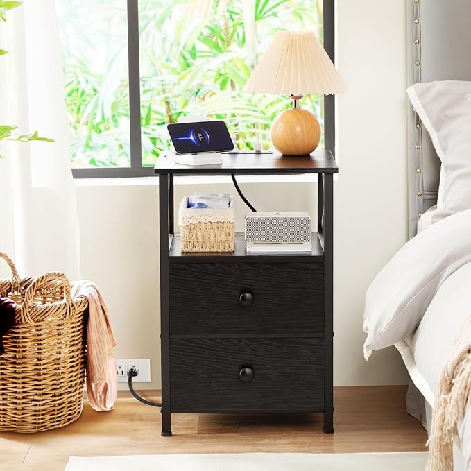 AMHANCIBLE Night Stand Set 2, End Tables Living Room - Image 2