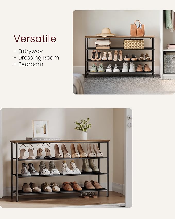 VASAGLE Shoe Rack, 4-Tier Shoe Storage Organizer - Image 5