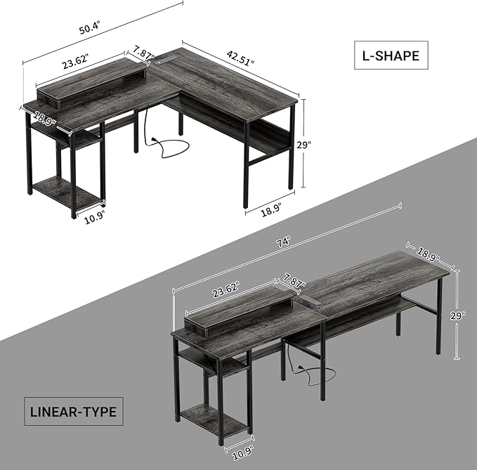 Unikito Reversible L Shaped Desk - Image 3