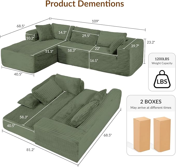 COMHOMA 105”Modular Sectional Sofa - Image 2