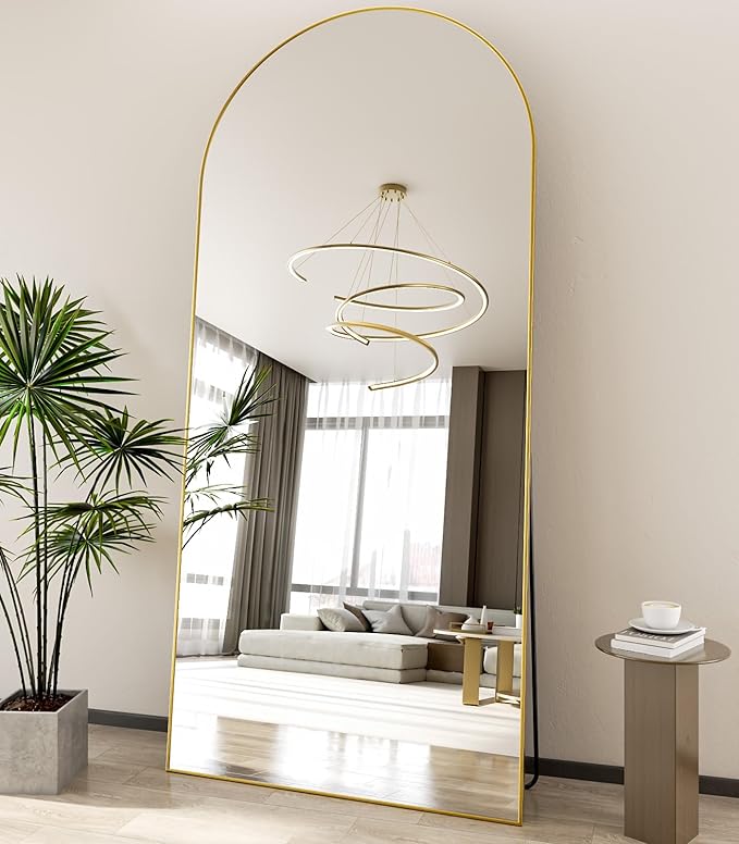 Koonmi 40"x86" Arched Full Length Mirror, Standing Hanging or Leaning by KOONMI