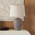 Nourison Home 23" Greyish Brown Earth Tone Rustic Farmhouse Ceramic Table Lamp by NourisonHome