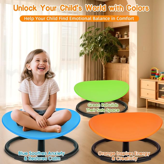 Sensory Spinning Chair for Autistic Kids, Training Body Coordination Sit and - Image 7