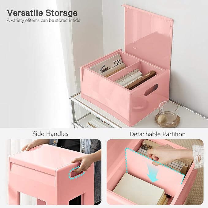 Nightstand Bedside with Storage Space, Dorm and Small Spaces, Easy Assembly - Image 5
