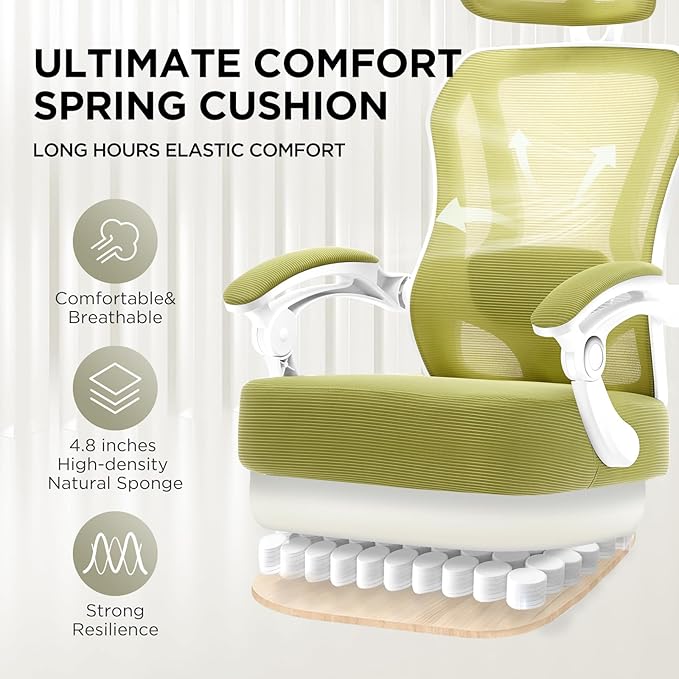 Ergonomic Office Chair with Footrest, Ultra Thick Reclining Office Desk Chair - Image 4