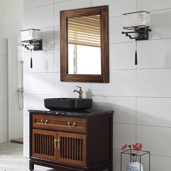 YOSHOOT Hand-Made Wooden Spliced Wall Mirror - Image 5