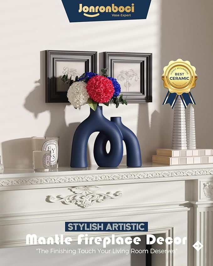 Matte Blue Vase Set - Image 7