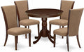 East West Furniture ANVE5-MAH-47 5 Piece Kitchen Table & Chairs Set Includes a by EastWestFurniture