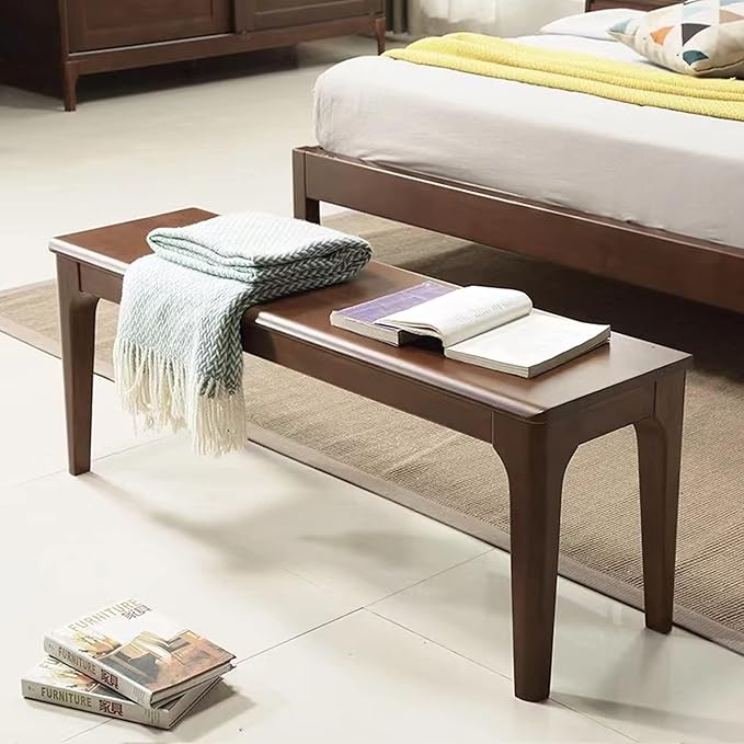 Dining Bench, Wood Bench Solid Oak Wooden Bench Indoor Dining Room Table Home by MURONG