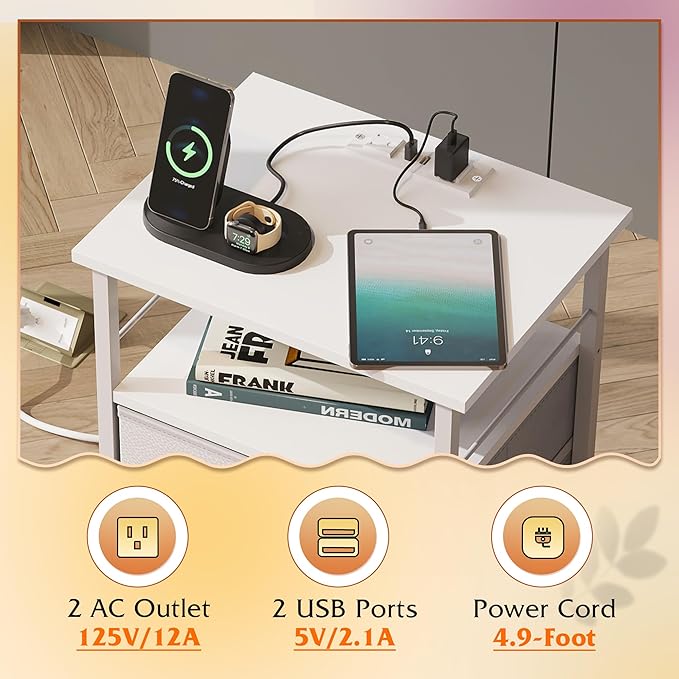 WLIVE Night Stand Set 2, Nightstands - Image 4