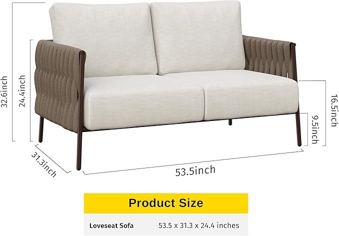 EAST OAK Life Chatter Loveseat, Outdoor Furniture, Deep Seating - Image 8
