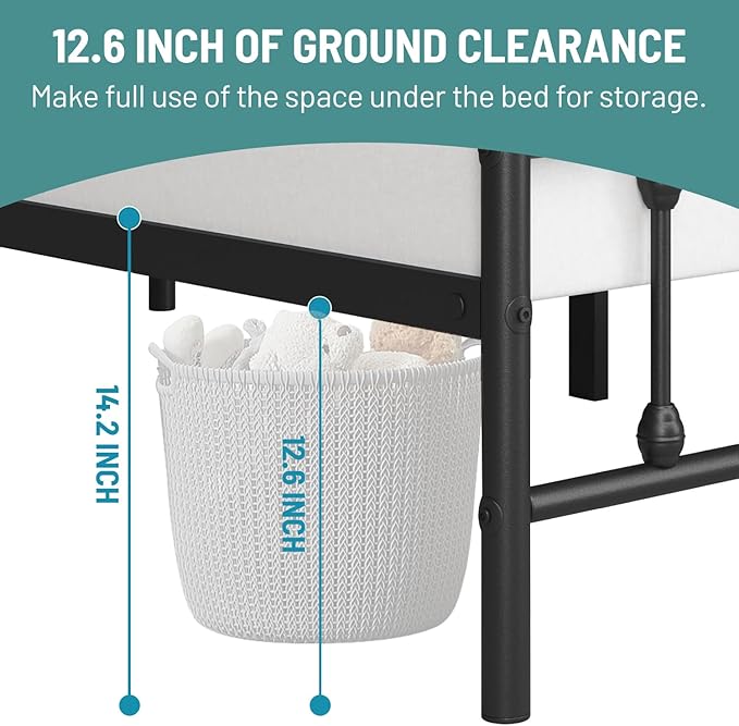 Full Size Bed Frame-Classic Metal Platform Bed Frame Mattress Foundation - Image 7