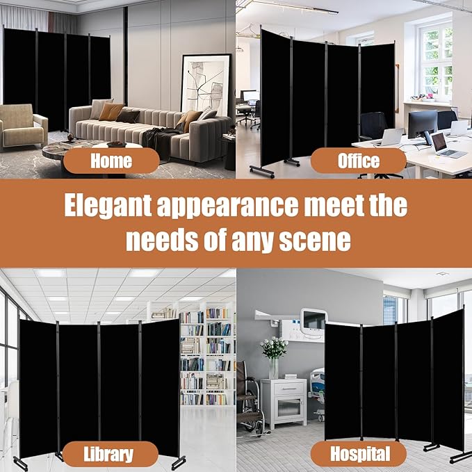 Room Divider Portable 88'' Partition Room Dividers and Folding Privacy Screens - Image 7