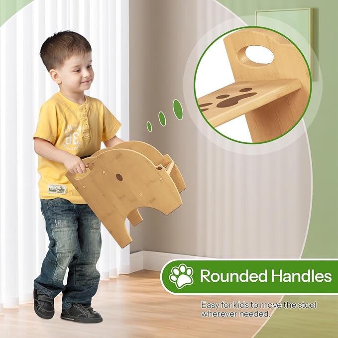 HOOBRO Wooden Toddler Step Stool - Image 5