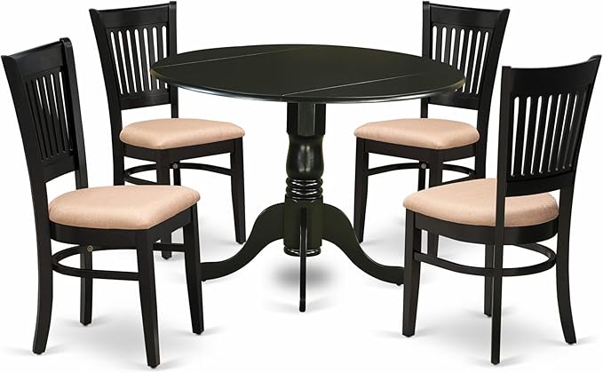 East West Furniture DLVA5-BLK-C 5 Piece Dining Table Set by EastWestFurniture