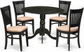East West Furniture DLVA5-BLK-C 5 Piece Dining Table Set by EastWestFurniture
